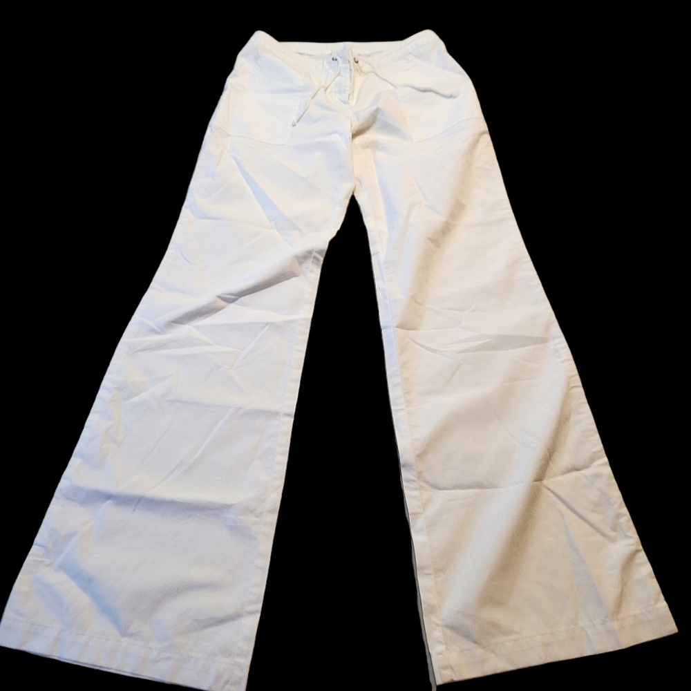 NWT London Jean Women's White 100%Cotton Chino Lightweight Pants Size 8 Long H18